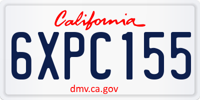 CA license plate 6XPC155