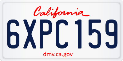 CA license plate 6XPC159