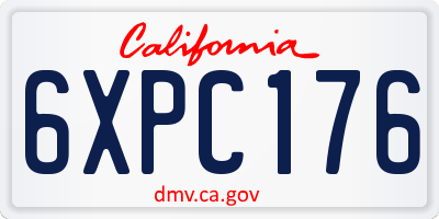 CA license plate 6XPC176