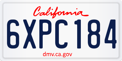 CA license plate 6XPC184