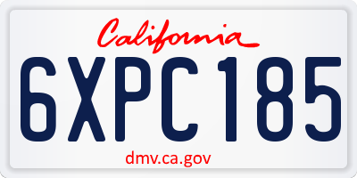 CA license plate 6XPC185