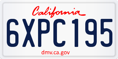 CA license plate 6XPC195