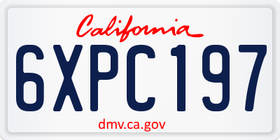 CA license plate 6XPC197