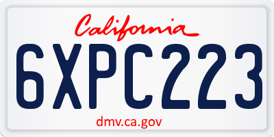 CA license plate 6XPC223