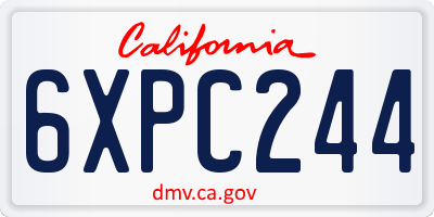 CA license plate 6XPC244
