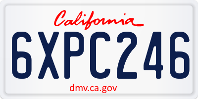 CA license plate 6XPC246