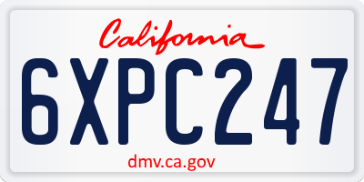CA license plate 6XPC247