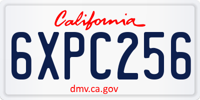 CA license plate 6XPC256