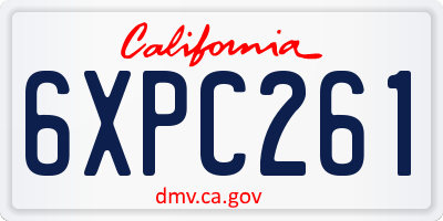 CA license plate 6XPC261