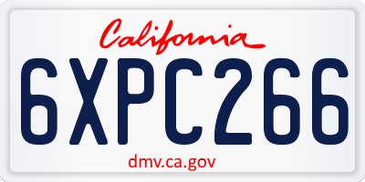 CA license plate 6XPC266