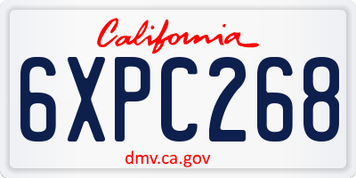 CA license plate 6XPC268