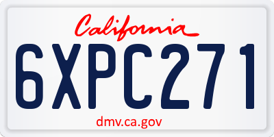 CA license plate 6XPC271