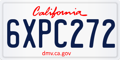 CA license plate 6XPC272