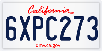 CA license plate 6XPC273