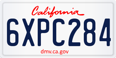 CA license plate 6XPC284