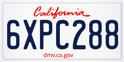CA license plate 6XPC288