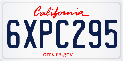CA license plate 6XPC295