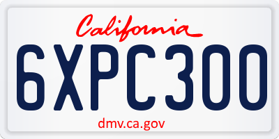 CA license plate 6XPC300