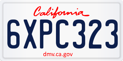 CA license plate 6XPC323