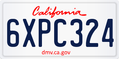 CA license plate 6XPC324