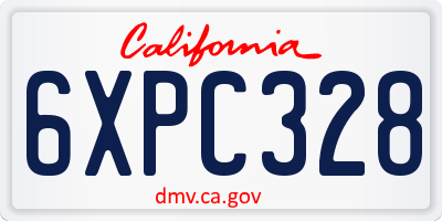 CA license plate 6XPC328