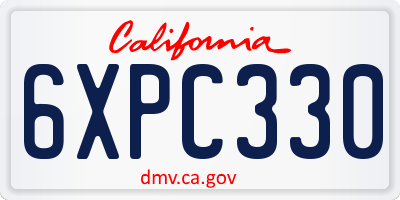 CA license plate 6XPC330