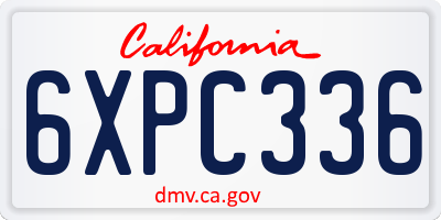CA license plate 6XPC336