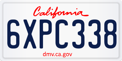 CA license plate 6XPC338