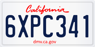 CA license plate 6XPC341