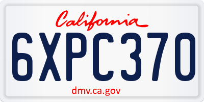 CA license plate 6XPC370