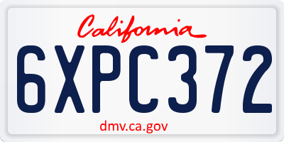 CA license plate 6XPC372