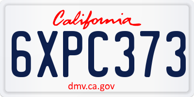 CA license plate 6XPC373