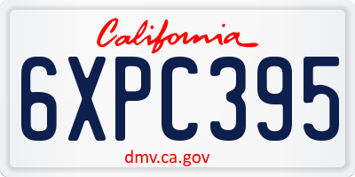 CA license plate 6XPC395