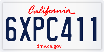 CA license plate 6XPC411