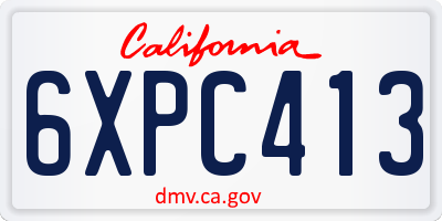 CA license plate 6XPC413