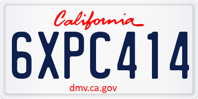 CA license plate 6XPC414