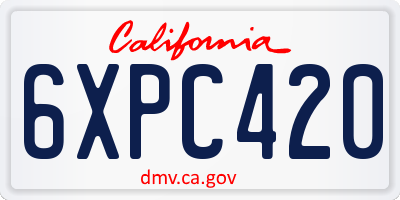 CA license plate 6XPC420