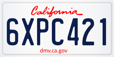 CA license plate 6XPC421