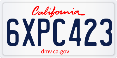 CA license plate 6XPC423