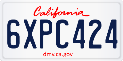 CA license plate 6XPC424