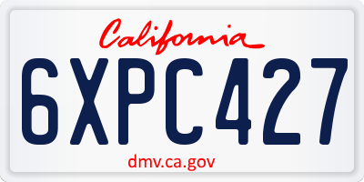 CA license plate 6XPC427