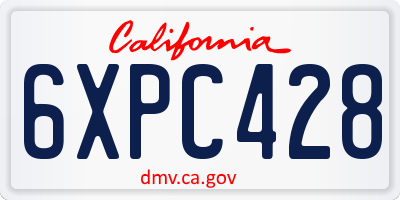 CA license plate 6XPC428