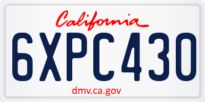 CA license plate 6XPC430