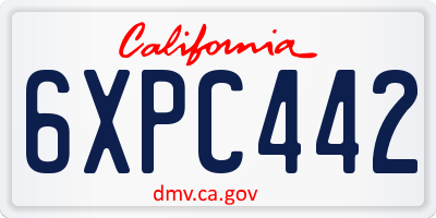 CA license plate 6XPC442
