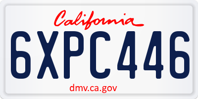 CA license plate 6XPC446