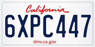 CA license plate 6XPC447