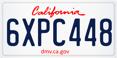 CA license plate 6XPC448