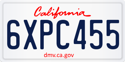 CA license plate 6XPC455