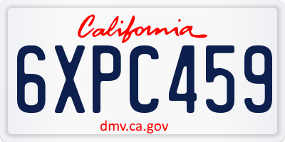 CA license plate 6XPC459