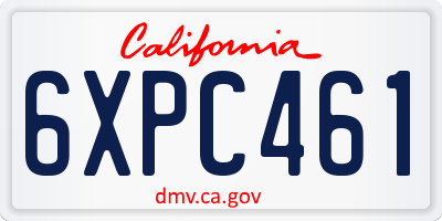 CA license plate 6XPC461